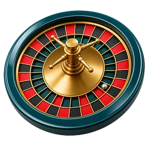 Zeichen für Roulette mit Zahlenrad und Kugel